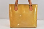 Authentic Louis Vuitton Vernis Houston Shoulder Hand Bag Yellow M91004 LV 7576K For Discount