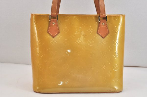 Authentic Louis Vuitton Vernis Houston Shoulder Hand Bag Yellow M91004 LV 7576K For Discount