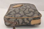 Authentic YVES SAINT LAURENT Clutch Hand Bag Purse PVC Leather Gray 4893K Sale