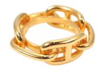 Authentic HERMES Scarf Ring Chaine d Ancre Chain Design Gold Tone 6503K Supply