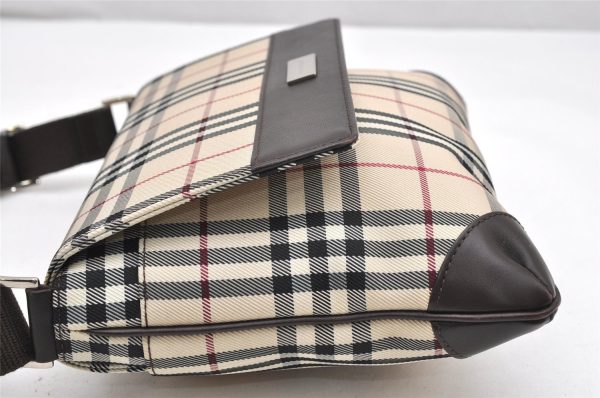 Authentic BURBERRY Nova Check Shoulder Cross Bag Canvas Leather Beige 7094K on Sale