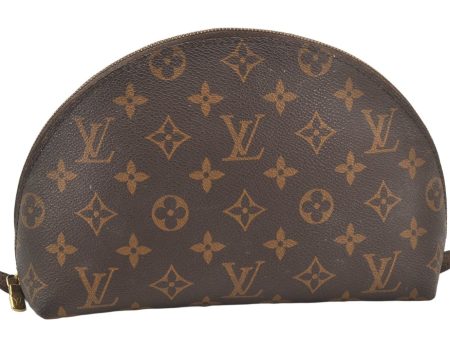 Auth Louis Vuitton Monogram Trousse Demi Ronde 23 Cosmetic Pouch LV Junk 4037K Cheap