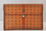 Authentic MCM Vintage Visetos Leather Documents Case Clutch Bag Brown 1337K For Discount