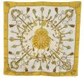 Authentic HERMES Carre 90 Scarf  LES CLES  Silk Yellow 1513K Sale