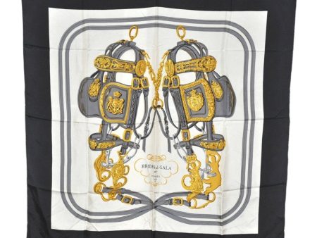 Authentic HERMES Carre 90 Scarf  BRIDES de GALA par  Silk Black 1994K Discount