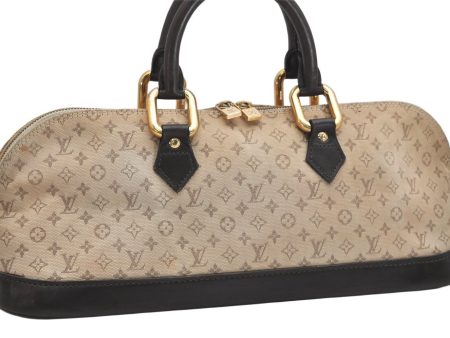 Auth Louis Vuitton Monogram Mini Alma Ron Hand Bag Khaki Beige M92206 LV 1748K on Sale