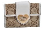 Auth GUCCI Heart 6 Hooks Key Case Holder GG Canvas Leather 203551 Brown 1481K on Sale