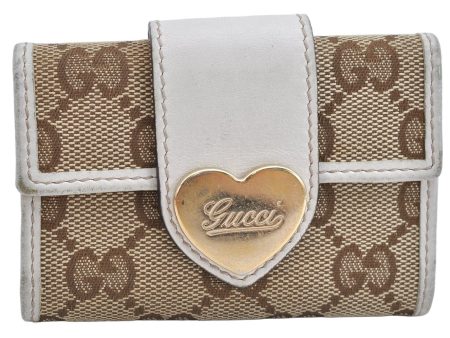 Auth GUCCI Heart 6 Hooks Key Case Holder GG Canvas Leather 203551 Brown 1481K on Sale