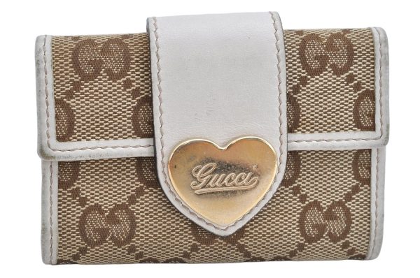 Auth GUCCI Heart 6 Hooks Key Case Holder GG Canvas Leather 203551 Brown 1481K on Sale