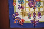 Authentic HERMES Carre 90 Scarf  LES RUBANS DU CHEVAL  Silk Blue K8441 Online Sale