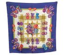 Authentic HERMES Carre 90 Scarf  LES RUBANS DU CHEVAL  Silk Blue K8441 Online Sale