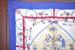 Authentic HERMES Carre 90 Scarf  LES BECANES  Silk Blue K8597 Sale