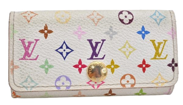 Auth Louis Vuitton Monogram Multicolor Multicles 4 Key Case M60043 White 1689K Online Hot Sale