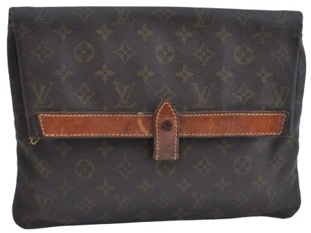 Auth Louis Vuitton Monogram Pochette Pliante Clutch Hand Bag Old Model LV K8630 For Sale