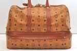 Authentic MCM Visetos Leather Vintage Boston Hand Bag Brown 2076K Online now