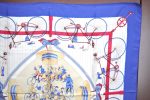 Authentic HERMES Carre 90 Scarf  LES BECANES  Silk Blue K8597 Sale