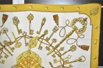 Authentic HERMES Carre 90 Scarf  LES CLES  Silk Yellow 1513K Sale