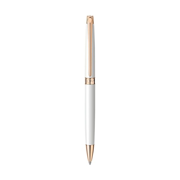 Caran d Ache Leman Slim Ball Pen - White Rose Gold For Discount