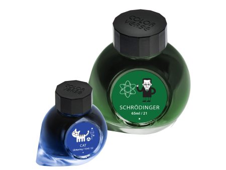 Colorverse Multiverse Schrodinger & Cat Ink Bottle, Green (65ml) + Glistening Blue (15ml) Online Sale