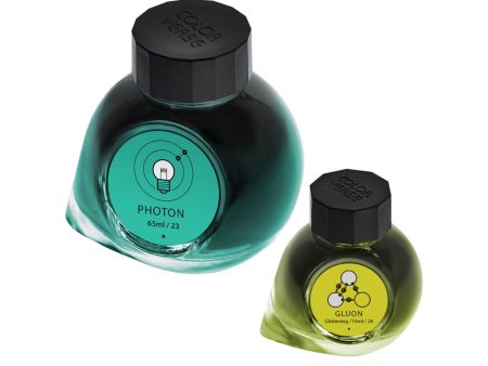 Colorverse Multiverse Photon & Gluon Ink Bottle, Turquoise (65ml) + Glistening Light Green (15ml) Supply