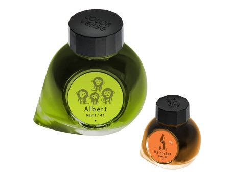 Colorverse Trailblazer in Space Albert & V2 Rocket Ink Bottle, Light Green (65ml) + Orange (15ml) Fashion