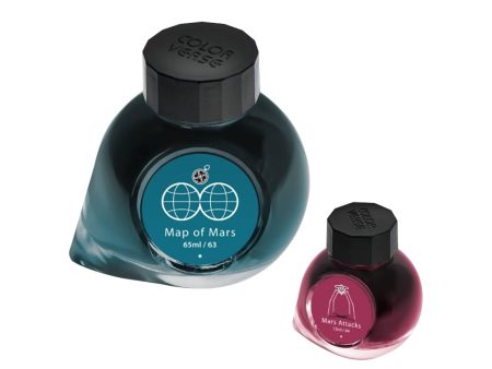 Colorverse Red Planet Map of Mars & Mars Attacks Ink Bottle, Turquoise (65ml) + Burgundy (15ml) For Discount