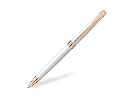 Caran d Ache Leman Slim Ball Pen - White Rose Gold For Discount