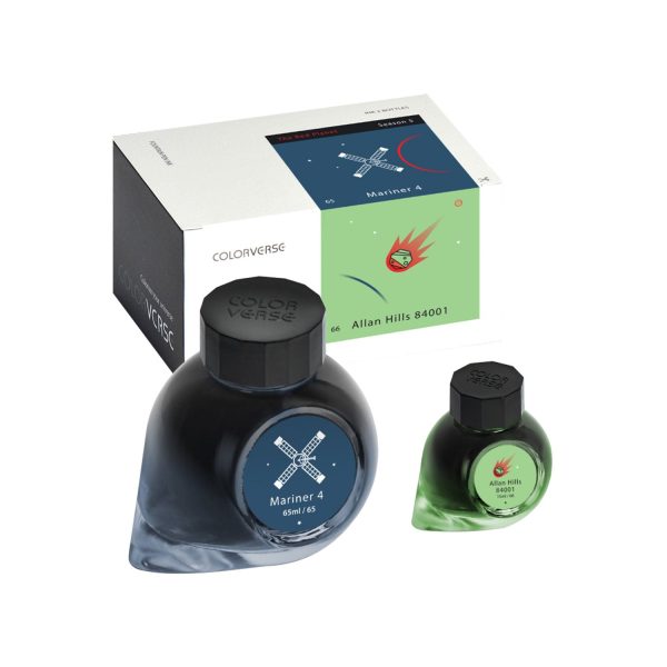 Colorverse Red Planet Mariner 4 & Allan Hills Ink Bottle, Dark Blue (65ml) + Light Green (15ml) on Sale