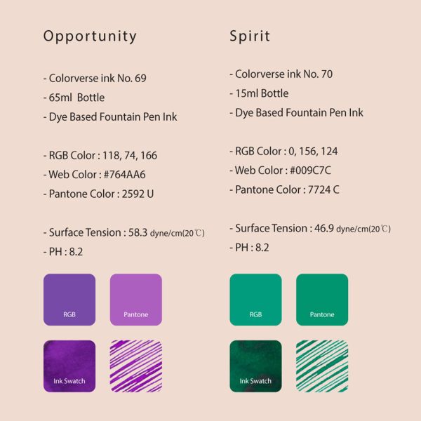 Colorverse Red Planet Opportunity & Spirit Ink Bottle, Purple (65ml) + Green (15ml) Online Hot Sale