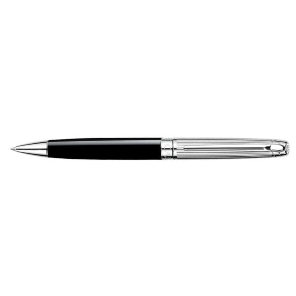 Caran D  Ache Leman Thick Ball Pen, Black   Chrome Trim Online now