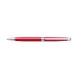 Caran d Ache Leman Slim Ball Pen - Scarlet Red CT Fashion